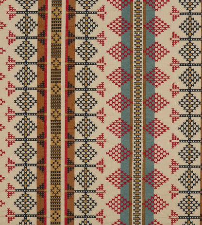 Saddle Blanket Fabric by Mulberry Home Indigo/Red
