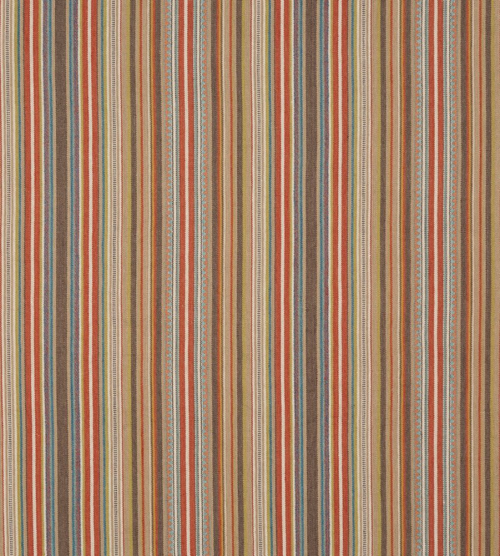 Tapton Stripe Fabric by Mulberry Home Teal/Russet