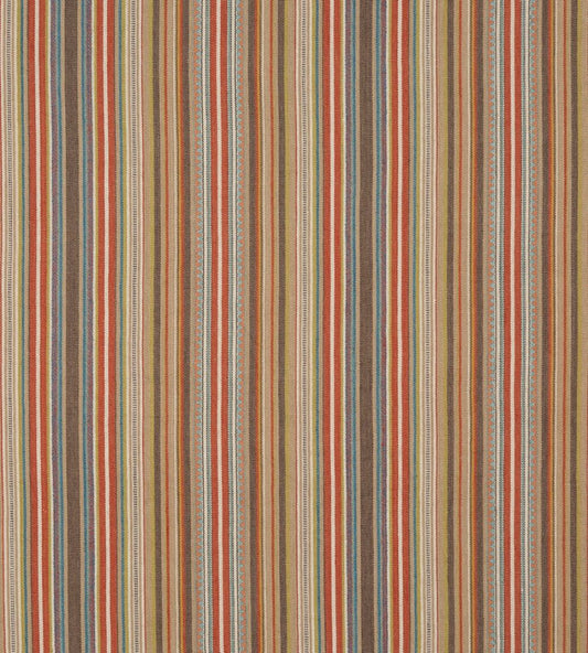 Tapton Stripe Fabric by Mulberry Home Teal/Russet