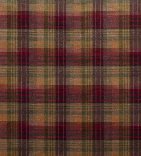 Velvet Ancient Tartan Fabric by Mulberry Home Plum