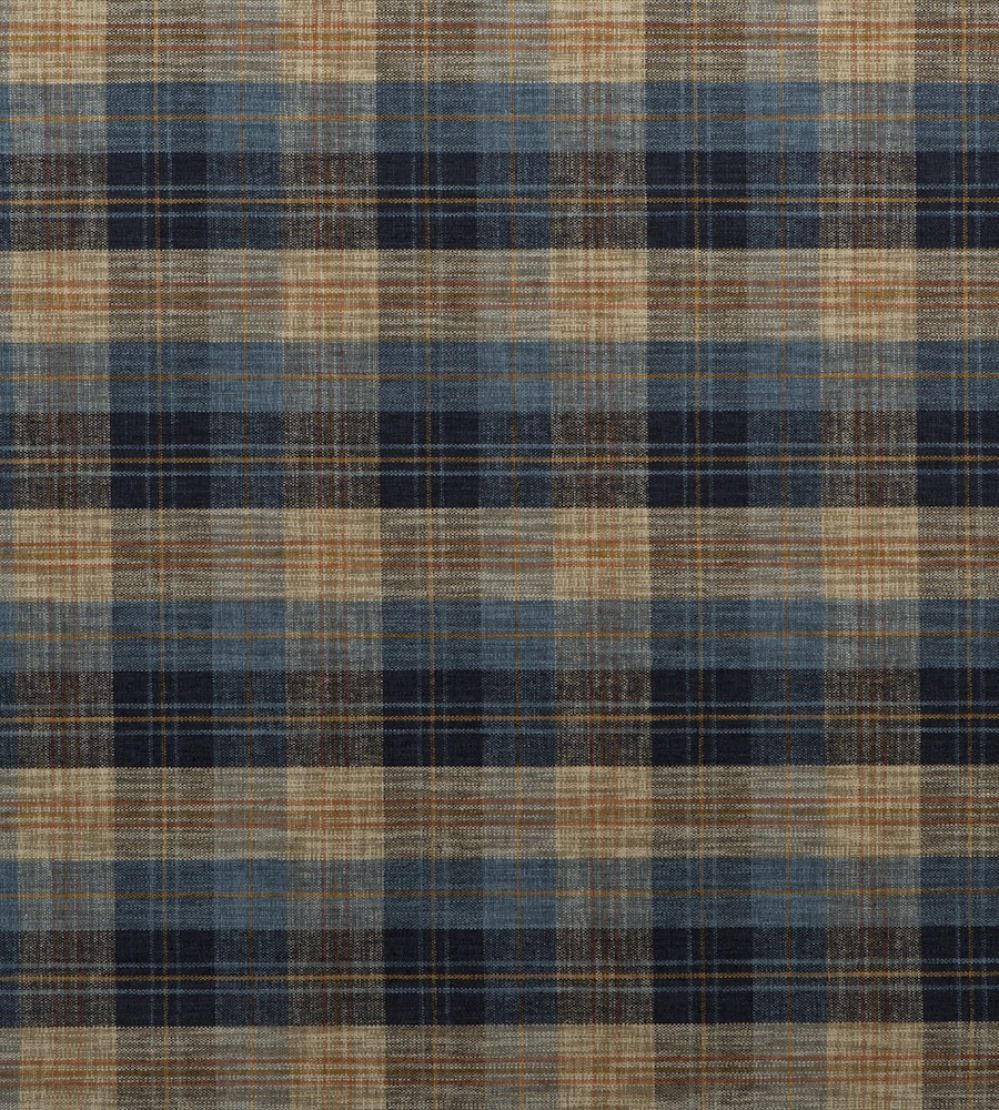 Clan Chenille Fabric by Mulberry Home Blue/Mole