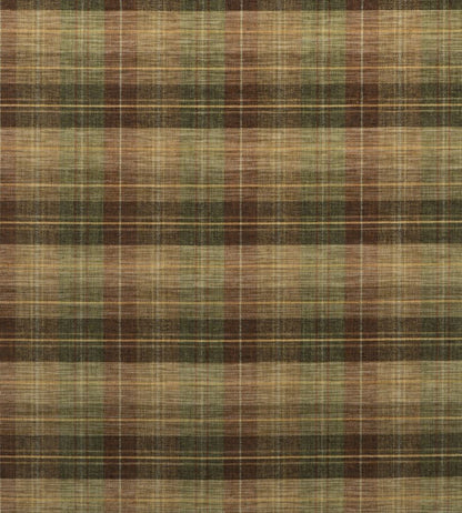 Clan Chenille Fabric by Mulberry Home Burnt Orange/Green/Nutmeg