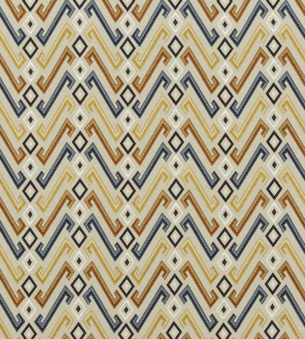 Jazz Fabric by Mulberry Home Indigo/Spice