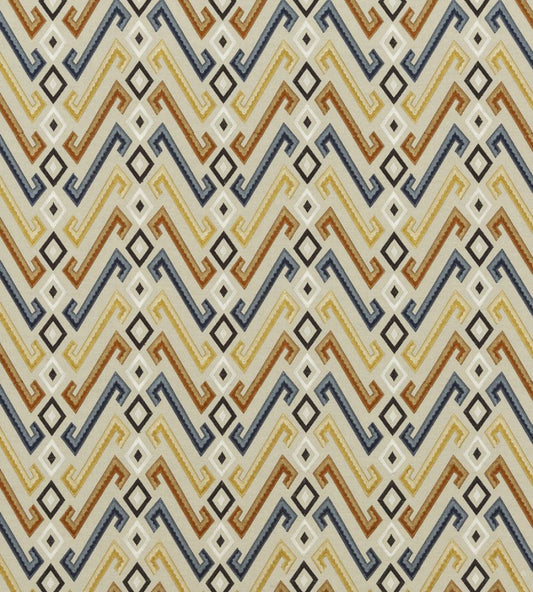 Jazz Fabric by Mulberry Home Indigo/Spice
