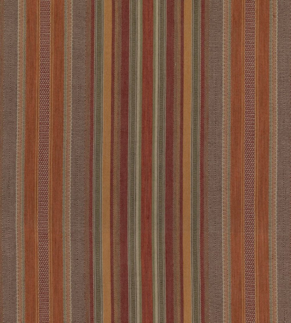 Rustic Stripe Fabric by Mulberry Home Red / Plum
