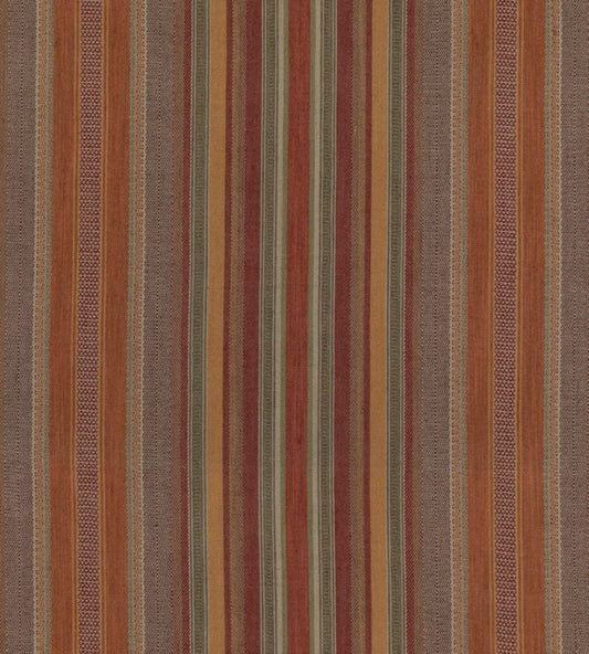 Rustic Stripe Fabric by Mulberry Home Red / Plum