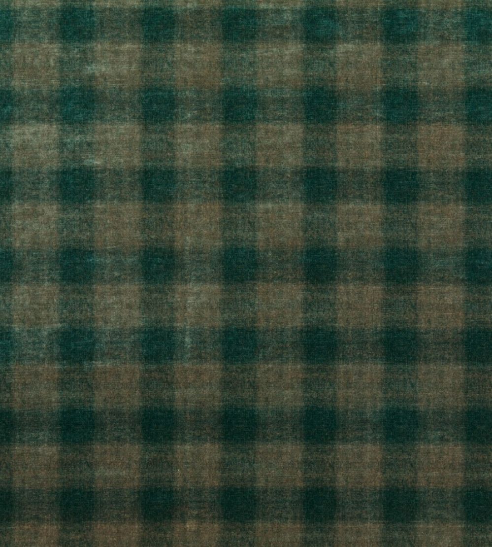 Highland Check Fabric by Mulberry Home Teal