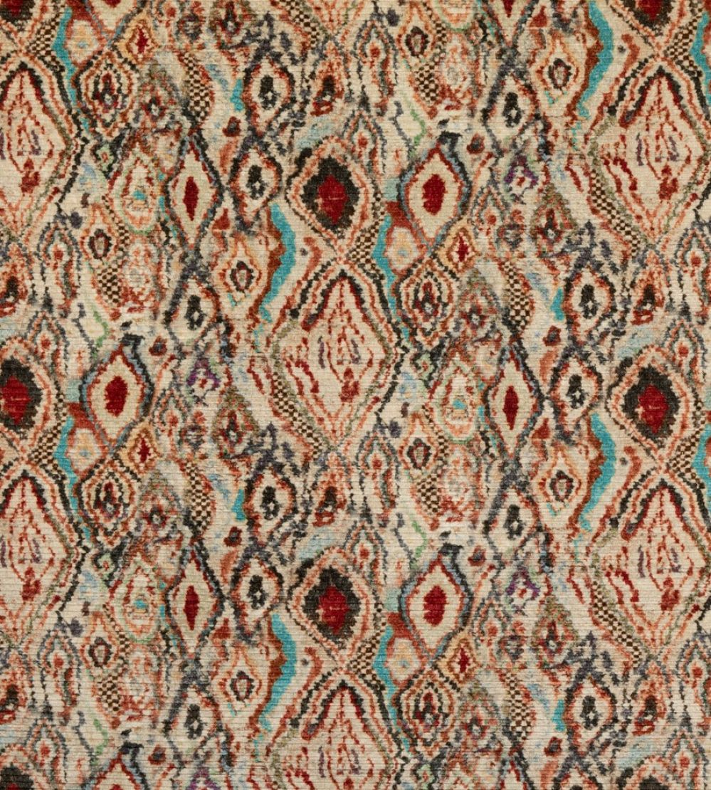 Paint Box Fabric by Mulberry Home Teal / Spice