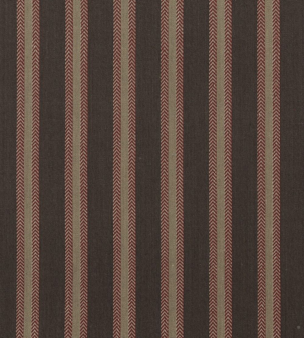 Chester Stripe Fabric by Mulberry Home Woodsmoke Russet