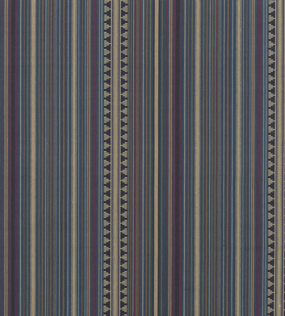 Pageant Stripe Fabric by Mulberry Home Teal