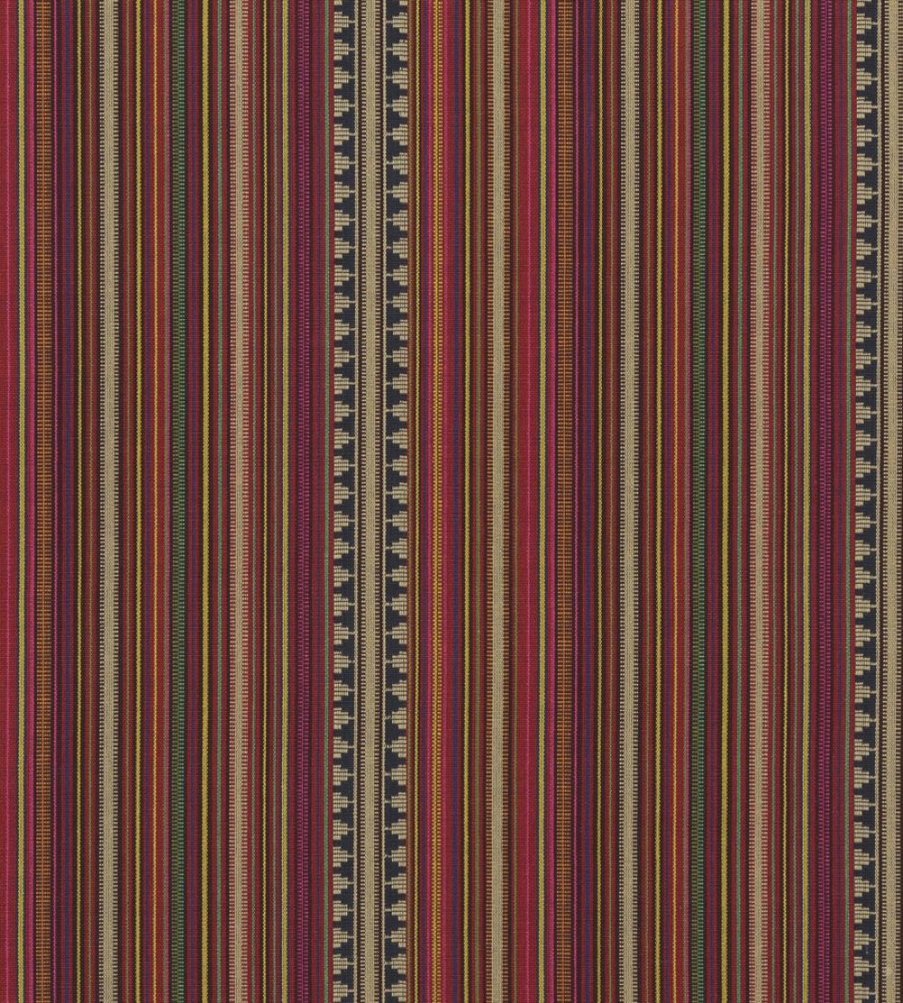 Pageant Stripe Fabric by Mulberry Home Multi