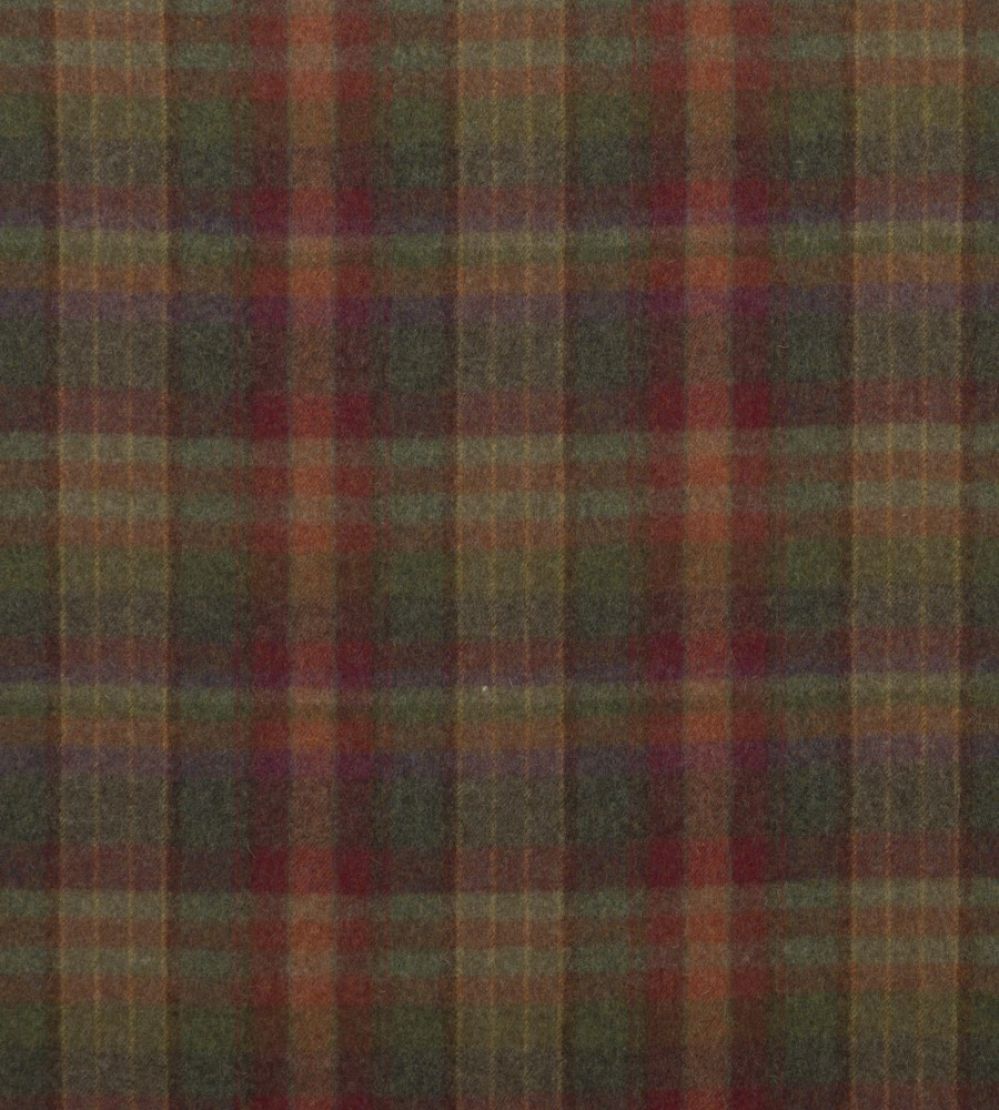Country Plaid Fabric by Mulberry Home Red/Lovat/Heather