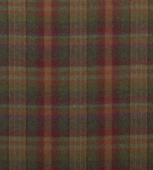 Country Plaid Fabric by Mulberry Home Red/Lovat/Heather