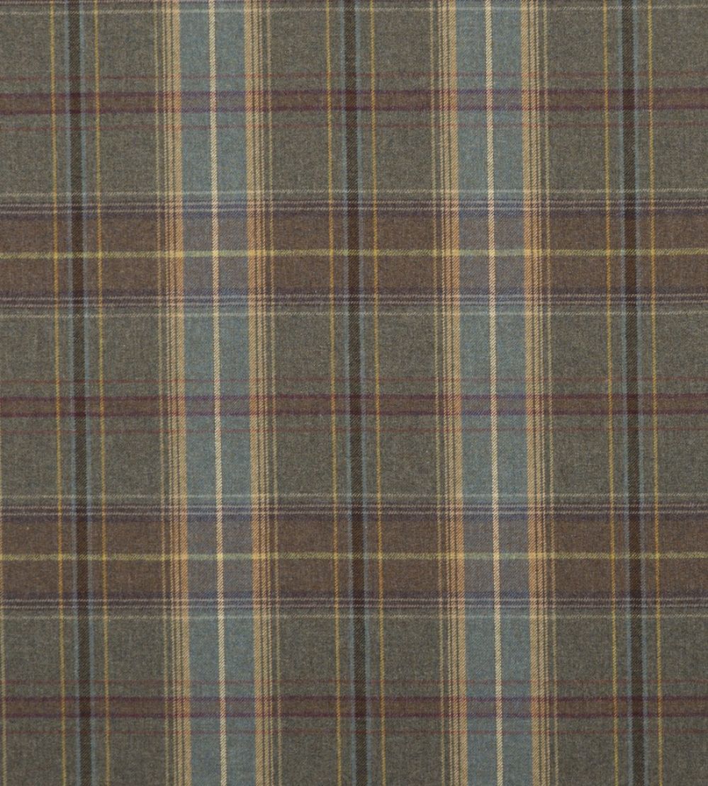 Shetland Plaid Fabric by Mulberry Home Heather