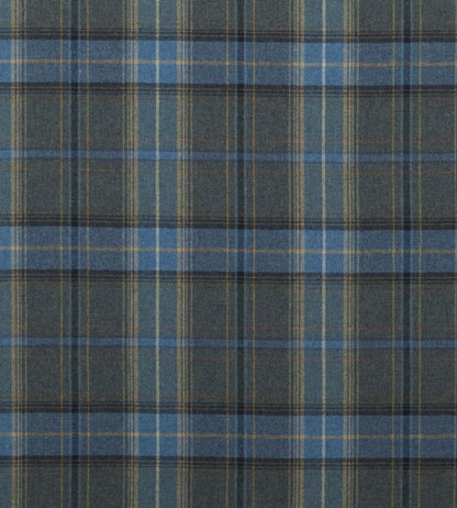 Shetland Plaid Fabric by Mulberry Home Blue