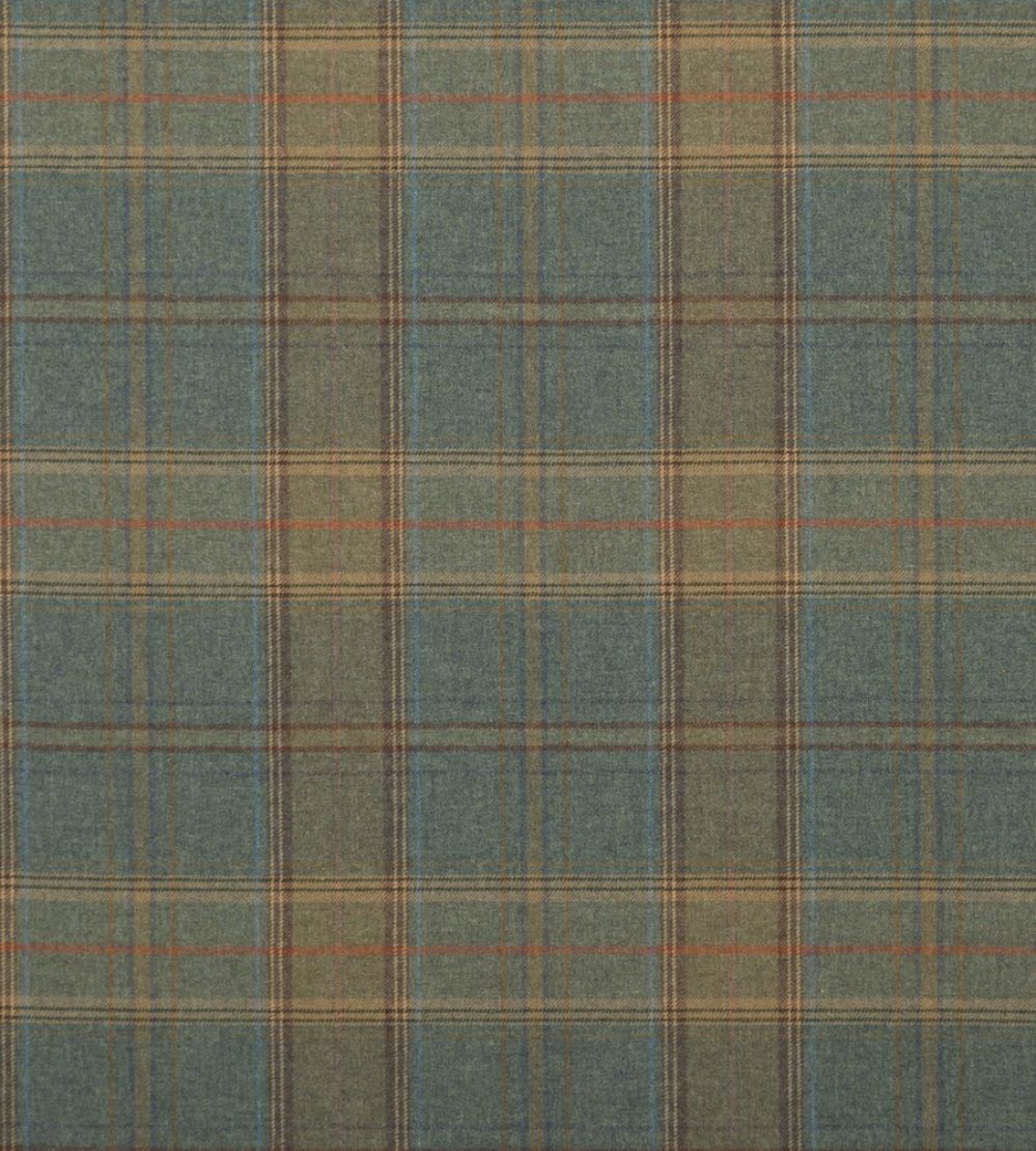 Shetland Plaid Fabric by Mulberry Home Teal