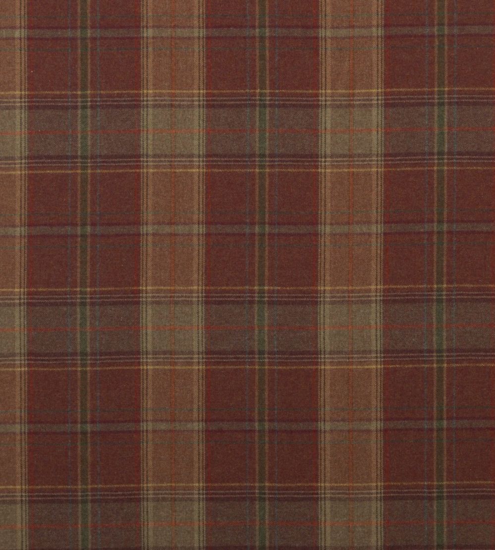 Shetland Plaid Fabric by Mulberry Home Russet
