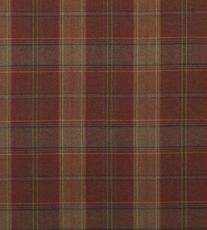 Shetland Plaid Fabric by Mulberry Home Russet