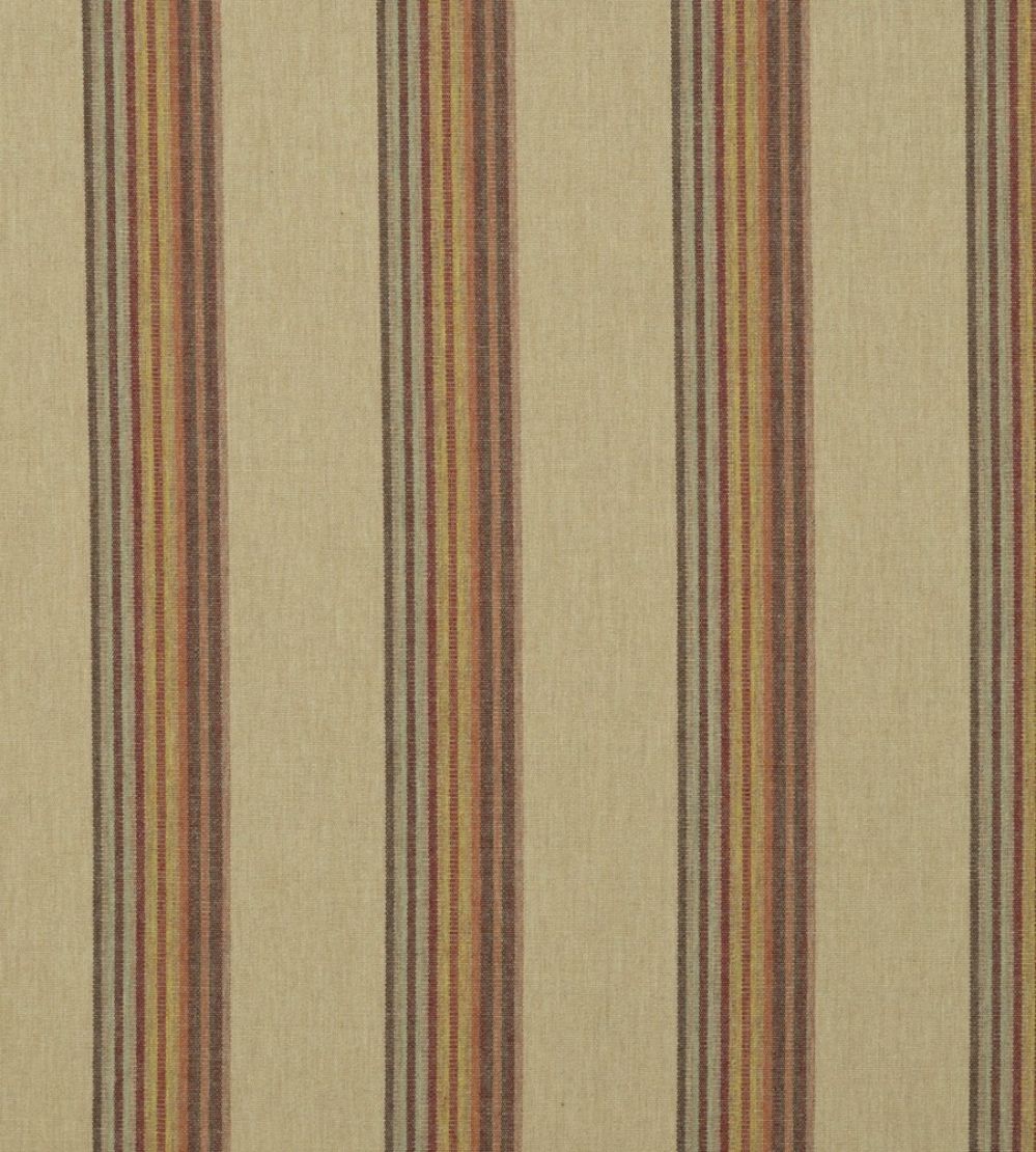 Twelve Bar Stripe Fabric by Mulberry Home Sand/Rose