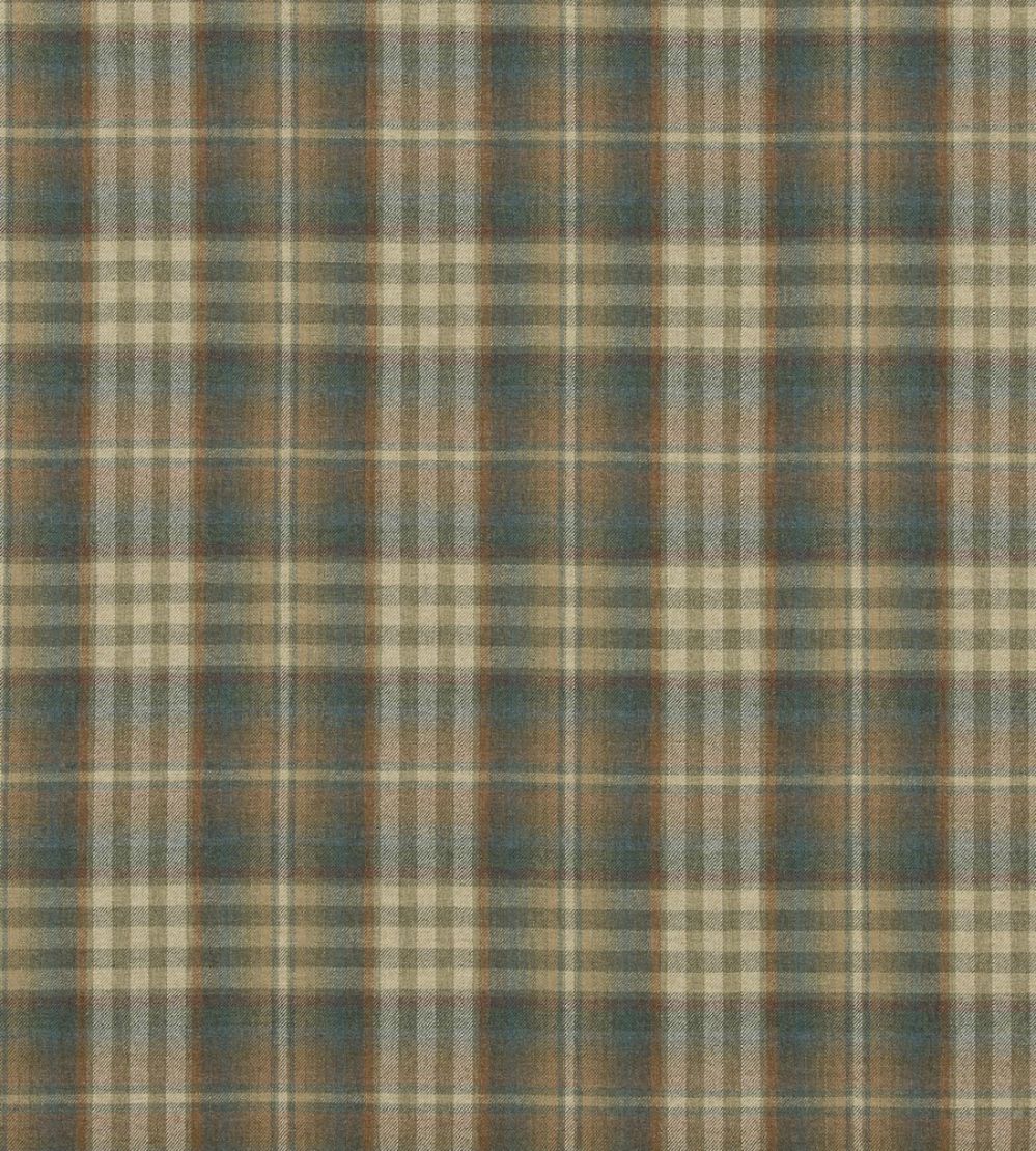 Nevis Fabric by Mulberry Home Teal/Russet