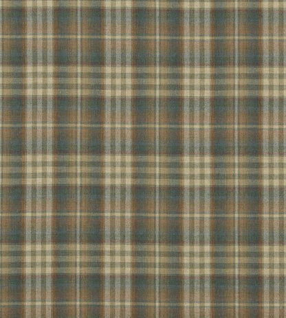 Nevis Fabric by Mulberry Home Teal/Russet