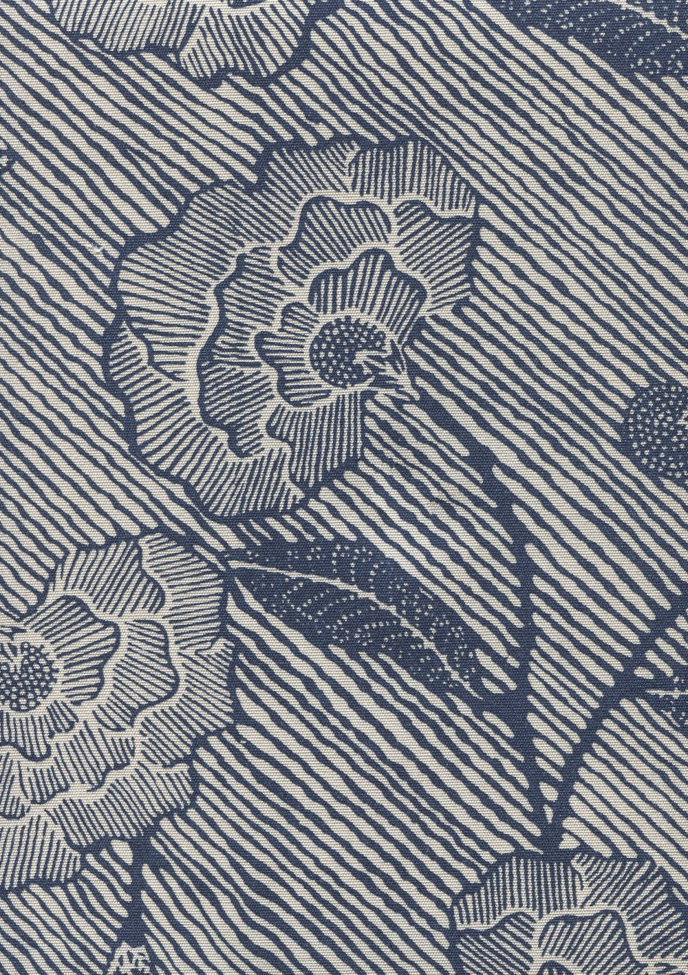 Flores II Multi Navy fabric by China Seas