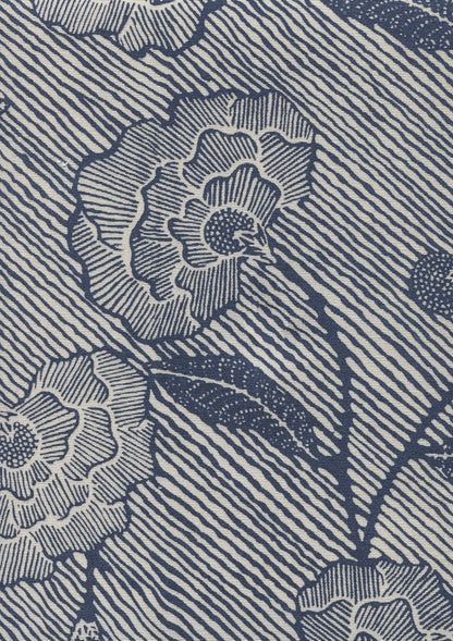 Flores II Multi Navy fabric by China Seas