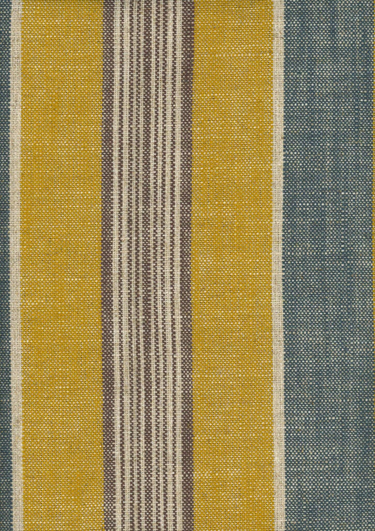 Multistripes fabric by Coordonné in Curry, flat pattern view