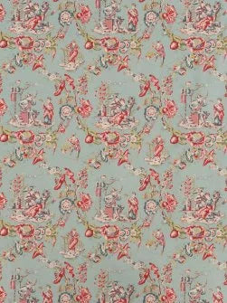 Musiciens Chinois Fabric by Le Manach in Bleu (L2760005)