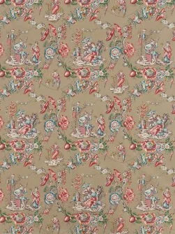 Musiciens Chinois Fabric by Le Manach in Gris (L2760006)