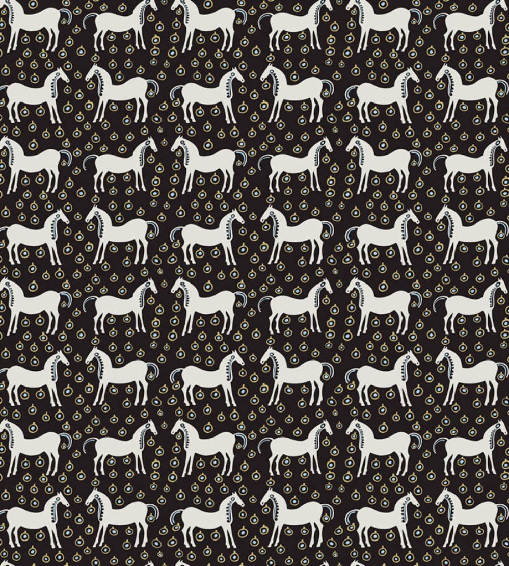 Musta Tamma Wallpaper by Marimekko Black