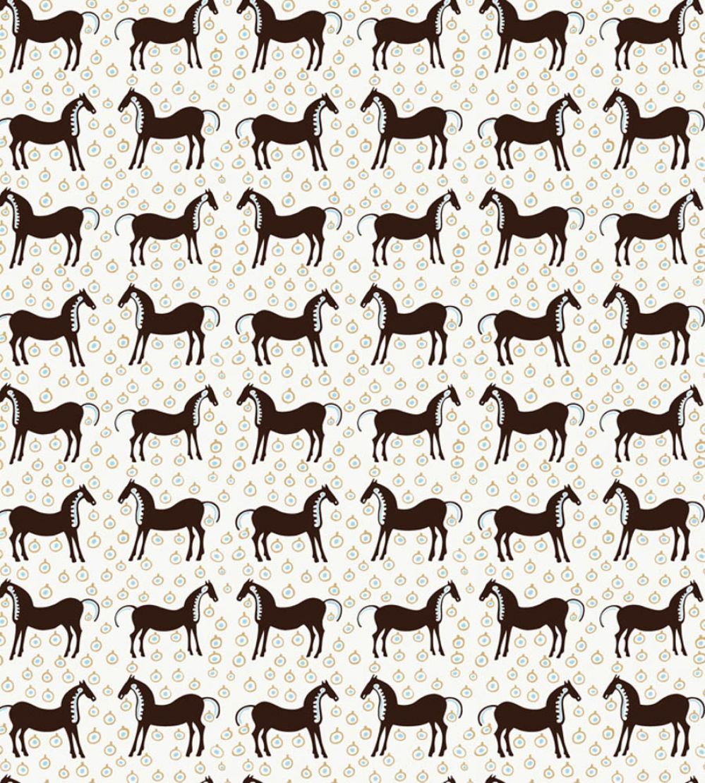 Musta Tamma Wallpaper by Marimekko Black/White