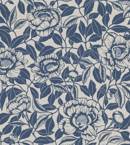 My Peony Garden Wallpaper by Langelid Von Bromssen China Blue