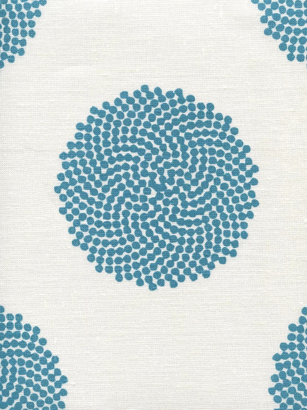 Mystery Turquoise on Ivory fabric by Home Couture