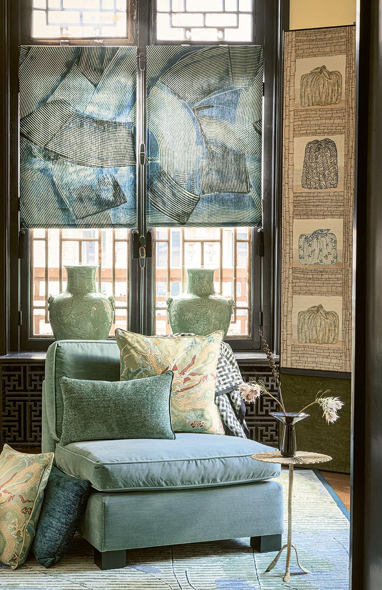 Nagoya Fabric by Pierre Frey shown in a room setting