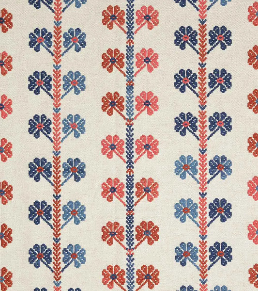 Coup de Chance Fabric by Casa Lopez in Blue and Red