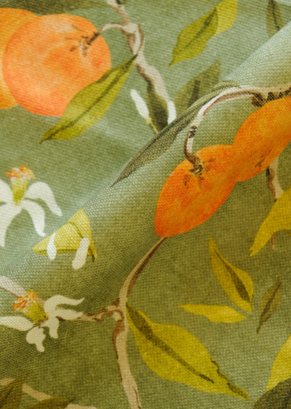 Naranjos fabric by Coordonné in Celadon, flat pattern view