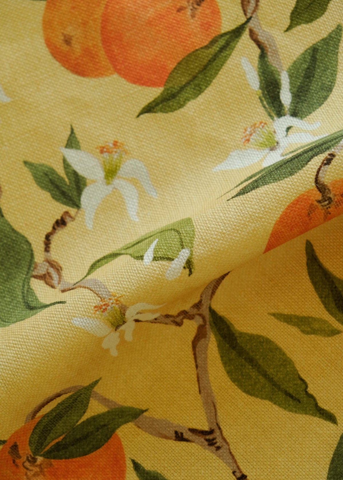 Naranjos fabric by Coordonné in Ocre, flat pattern view