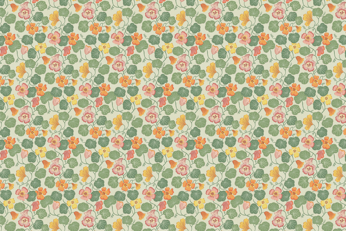 Nasturtium Green mural by Hovia