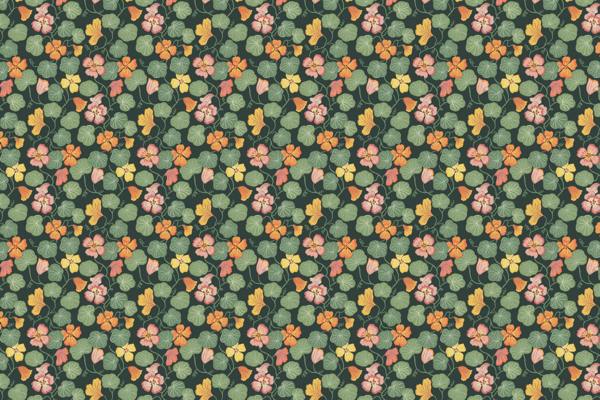Nasturtium Dark mural by Hovia