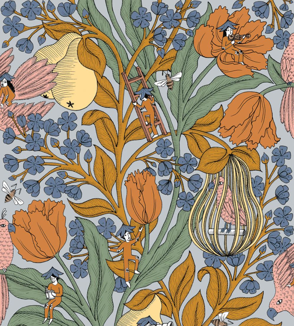 Neo-Belle-Epoque Wallpaper by Coordonne Blue