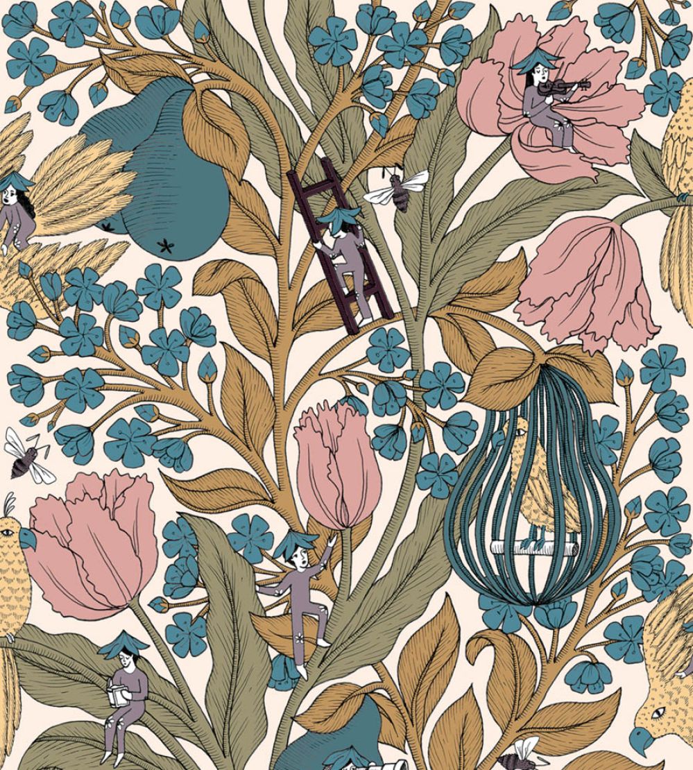 Neo-Belle-Epoque Wallpaper by Coordonne Pink