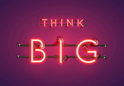 Neon mural by Coordonné in Big Red, flat pattern view