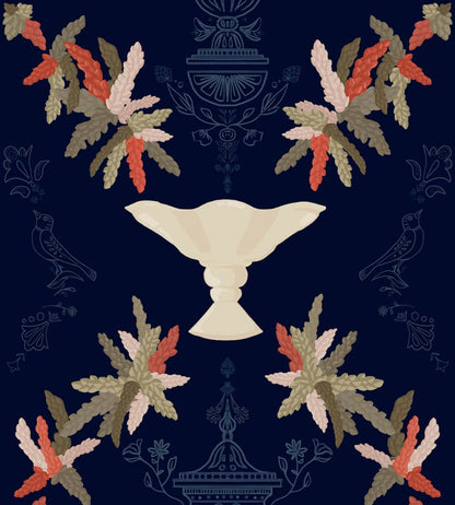 Neorococo Wallpaper by Coordonne Navy