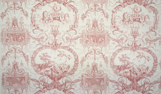 Neptune Toile Fushia fabric by Charles Burger