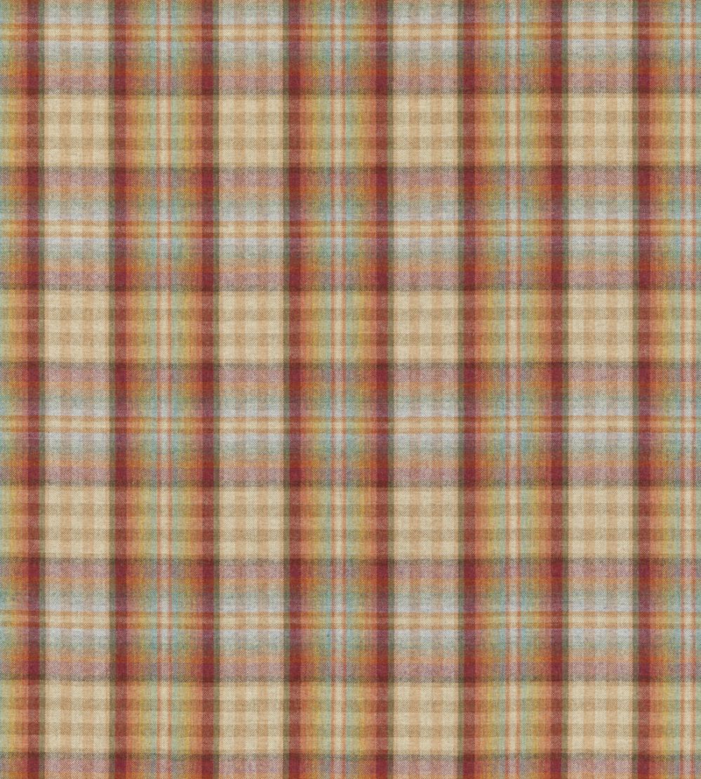 Nevis Fabric by Mulberry Home Red/Stone