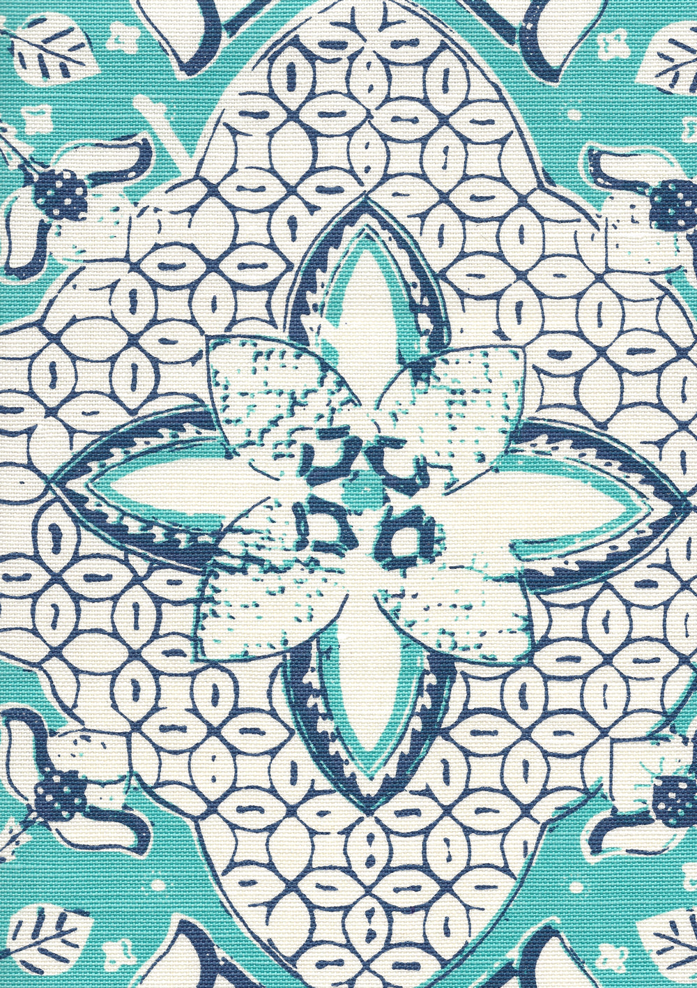 New Batik Turquoise New Navy on Tint fabric by China Seas