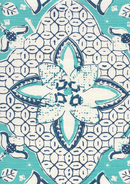 New Batik Turquoise New Navy on Tint fabric by China Seas