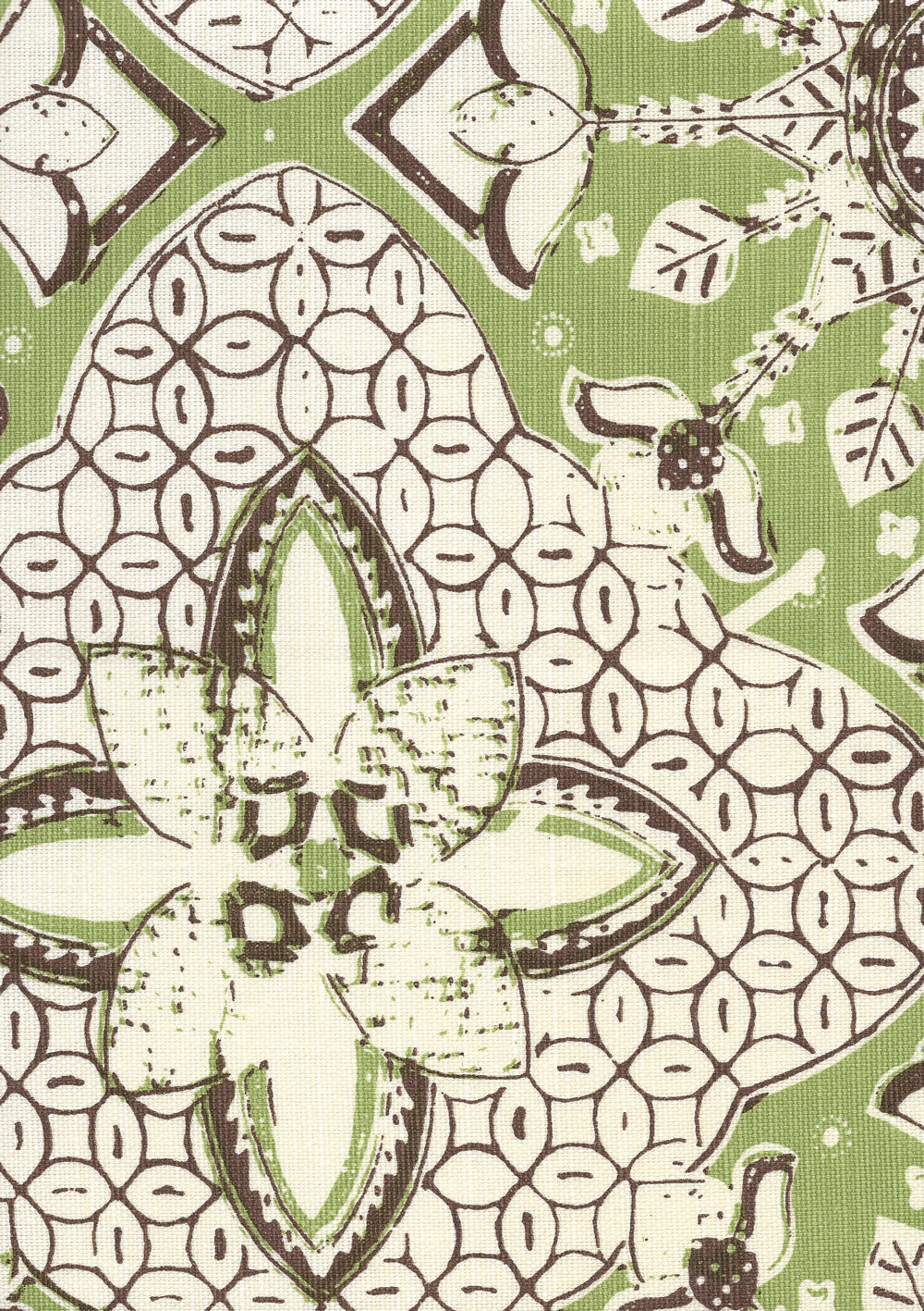 New Batik New Jungle New Brown on Tint fabric by China Seas