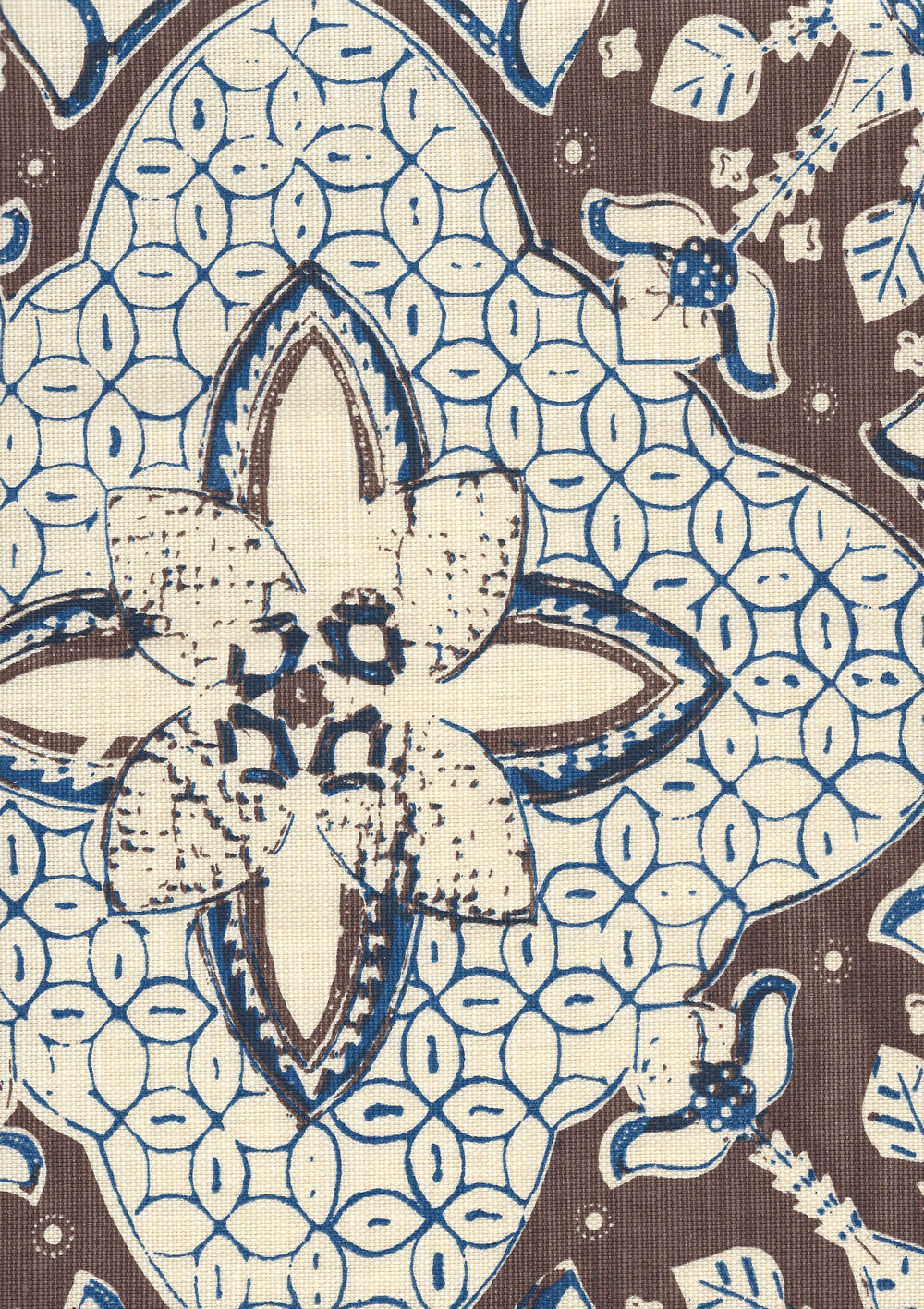 New Batik New Brown New Navy on Tint fabric by China Seas
